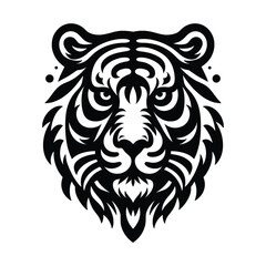 Fototapeta premium Tiger head vector silhouette icon