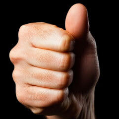 Thumbs Up Isolated On Black