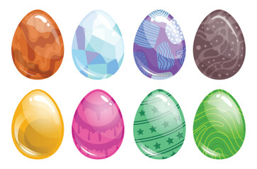Set of colorful easter eggs vector