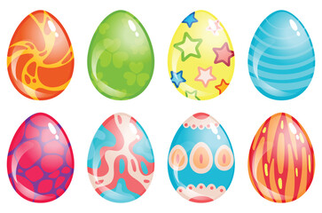 Set of colorful easter eggs vector