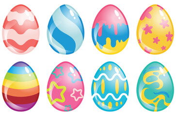 Set of colorful easter eggs vector