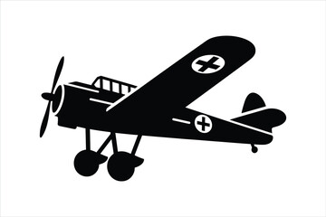 airplane icon a flat vector silhouette illustration on a white background