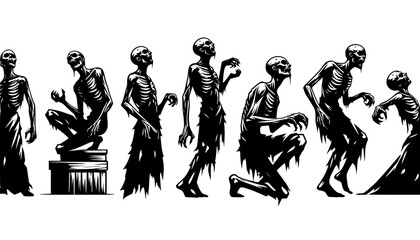 dancing zombies silhouettes