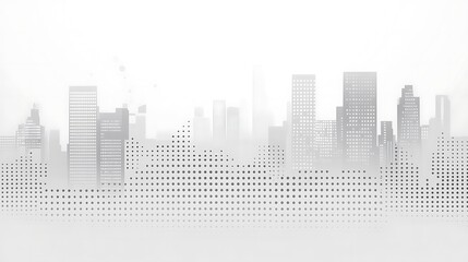 Modern City Skyline Abstract Grey Design