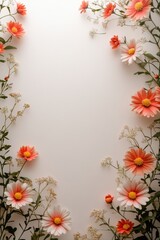 Beautiful background template made of Spring flowers.