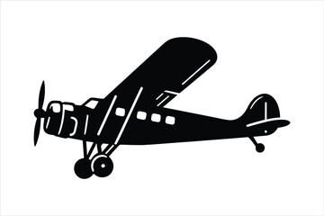 airplane icon a flat vector silhouette illustration on a white background