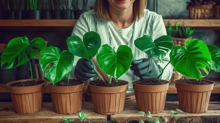 An engaging image of a person nurturing plants with care in a serene environment, symbolizing growth, patience, and the beauty of nature in cultivation.