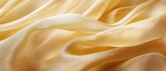 Obraz premium Delicate golden wheat fabric with soft folds, organic and warm minimalist aesthetic