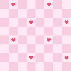 Cute pink seamless pattern with hearts. Vector background. Texture for print.