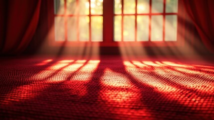 Red room sunlight through window