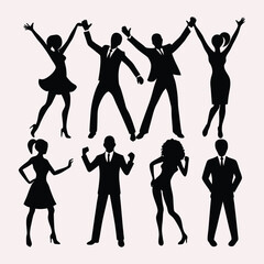 silhouettes of people dancing bundle set