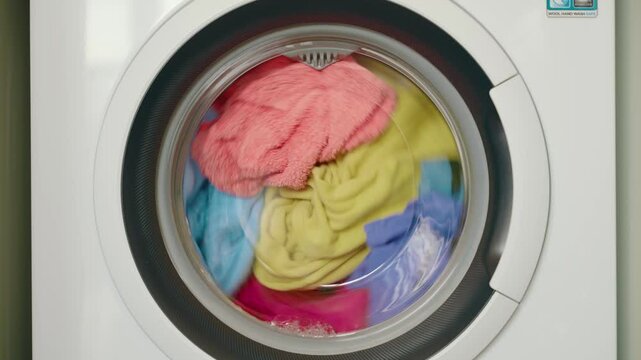 Washing colorful clothes 