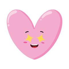 Cute Hand Drawn Pink Heart Excited