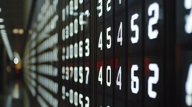 digital display board with numeric data and bright led screen