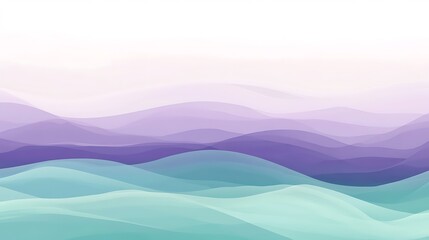 Abstract Pastel Purple and Teal Wave Landscape