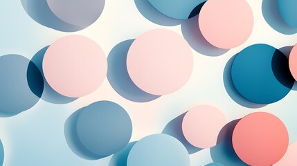 Abstract pastel circles overlapping on white background