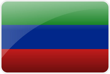 Fototapeta premium Flag Icon of Dagestan Country,National Vector Flag Iconic Symbol and Colors of Dagestan flag.