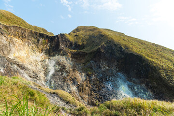 Fototapeta premium Misty Huangxi Hot Spring With Steaming Water In Taiwan