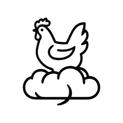featuring chicken on the cloud logo design