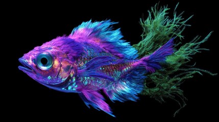 Fototapeta premium Vibrant Aquatic Dream , A Surreal Fish Portrait