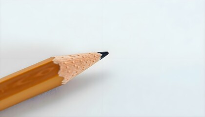 a pencil with a wooden tip on a white surface