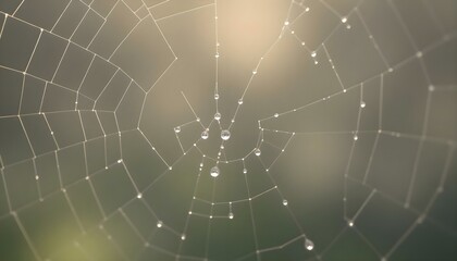 Fototapeta premium a spider web with drops of water on it