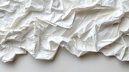 Obraz premium Crumpled White Paper Texture Creating Depth in Minimalist Composition