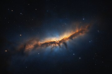 Obraz premium Dark nebula with swirling colors and distant stars, evoking cosmic wonder and mystery