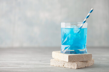 Homemade Cold Dirty Soda with  Coconut Cream and Ice. Trendy Alcohol free mocktail