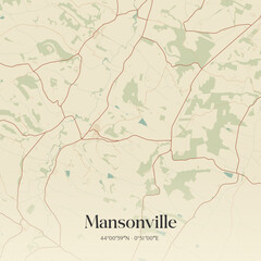 Naklejka premium Vintage map of Mansonville, France.