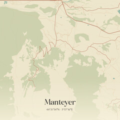 Obraz premium Vintage map of Manteyer, France.