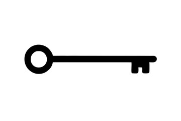 Old Key icon silhouette on white background