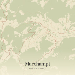 Obraz premium Vintage map of Marchampt, France.