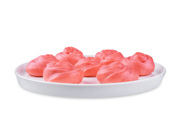 Steamed buns in the form of roses in a plate on a white isolated background