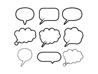 Speech bubble conversation set, Vector icon, Line art Vector, Doodle Icon