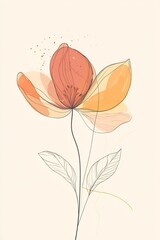 single blooming flower in soft pastels