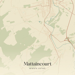 Obraz premium Vintage map of Mattaincourt, France.