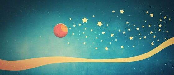 bouncing ball with trail of stars