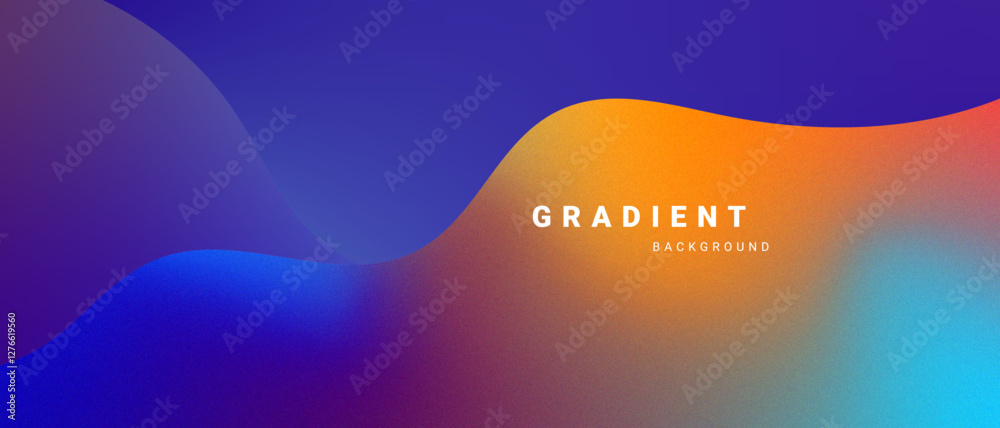 Poster Gradient abstract background with fluid shapes. Vector illustration.