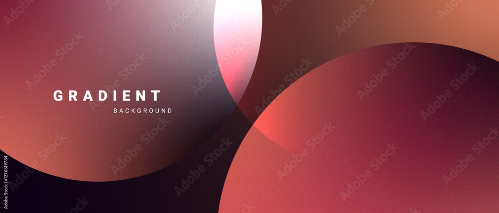Aufkleber modern gradient spheres and curves on dark background . vector illustration.