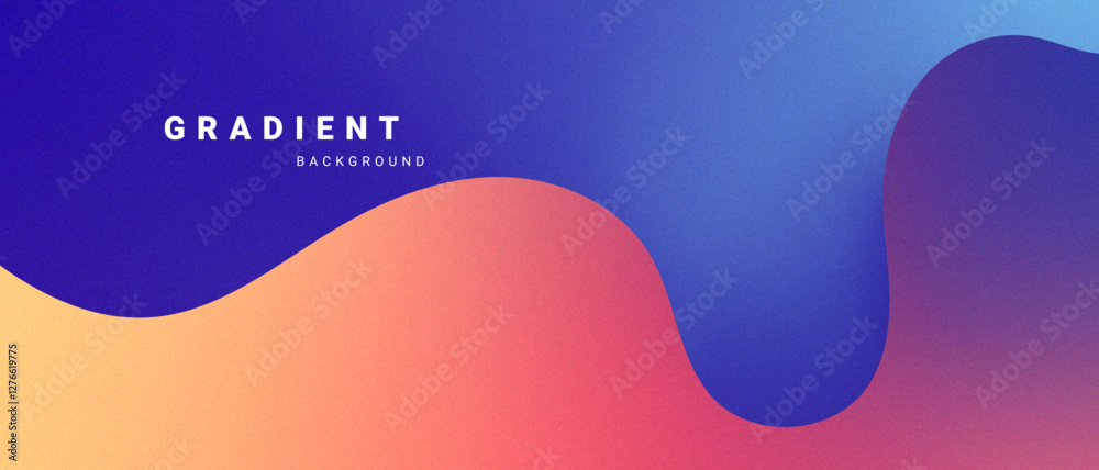 Poster Gradient abstract background with fluid shapes. Vector illustration.