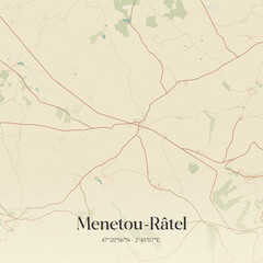 Obraz premium Vintage map of Menetou-Râtel, France.