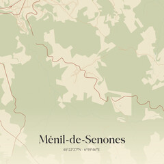 Obraz premium Vintage map of Ménil-de-Senones, France.