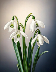 Obraz premium Wiosenne kwiaty - Przebiśniegi.