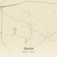 Obraz premium Vintage map of Merris, France.