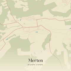 Obraz premium Vintage map of Merten, France.