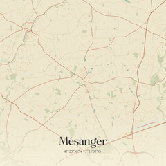 Obraz premium Vintage map of Mésanger, France.