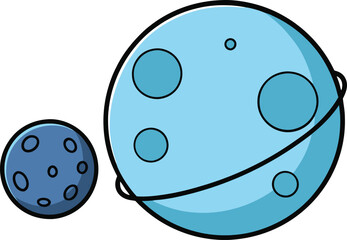 Planets vector illustration, colorful celestial bodies, outer space design, astronomy elements, cosmic orbit, universe background, perfect for sci-fi and education.

