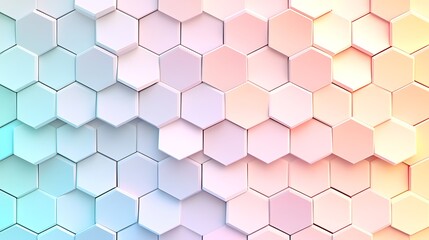 Abstract Hexagon Pattern Pastel Color Gradient