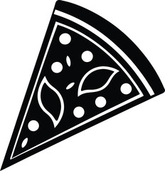 Pizza slice silhouette vector illustration, pizza icon, food vector, fast food, pizza slice design, isolated pizza, silhouette art, restaurant, fast food illustration.

